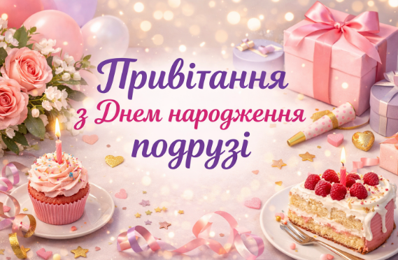 Привітання з Днем народження подрузі