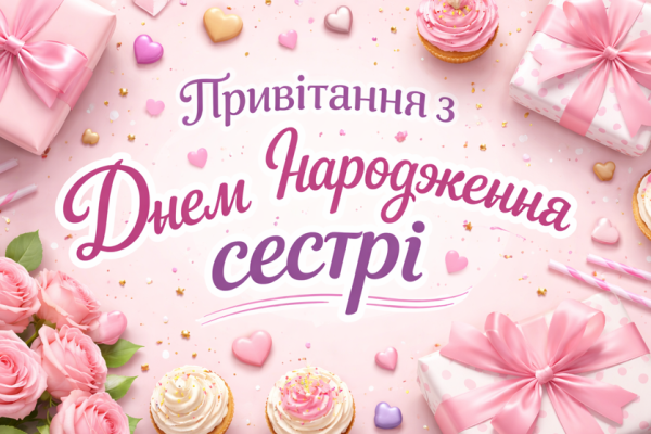 привітання з ДН сестрі