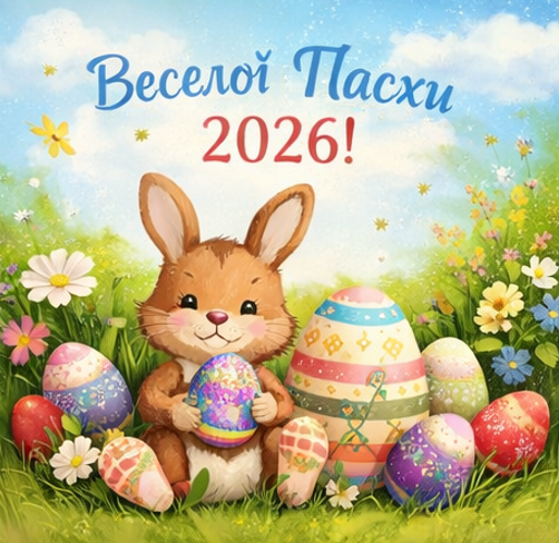 Листівки з веселою Пасхою 2026