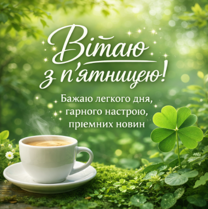 Вітання з пʼятницею картинка