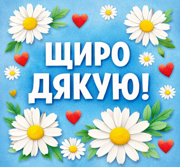 листівка щиро дякую