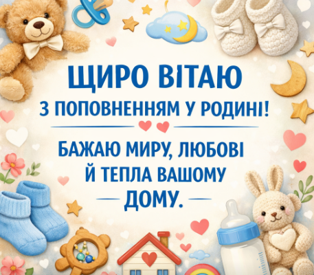 Привітання з новонародженим своїми словами