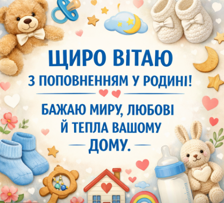 Привітання з новонародженим своїми словами
