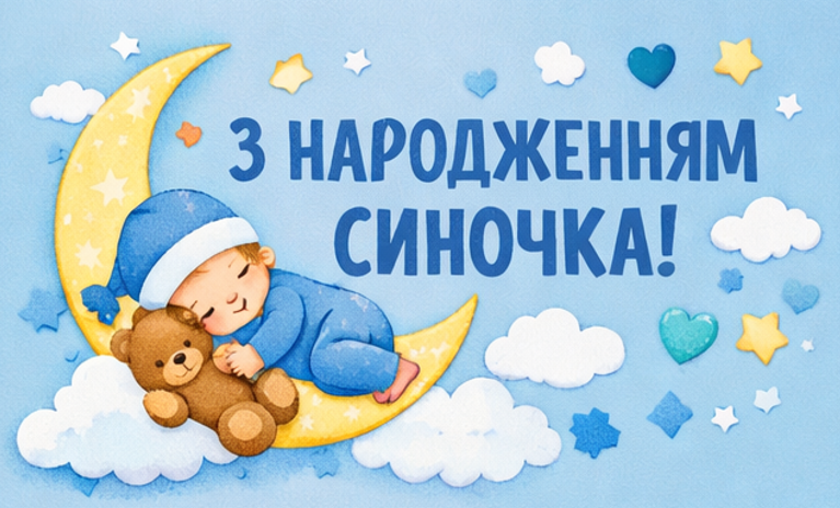 Листівки з народженням хлопчика