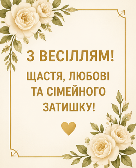 Картинка з весіллям українською