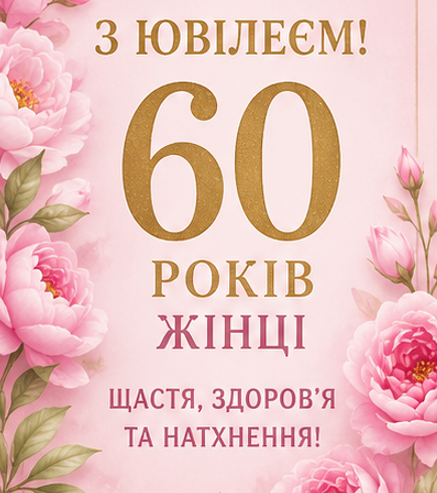 Листівка з ювілеєм 60 років жінці 