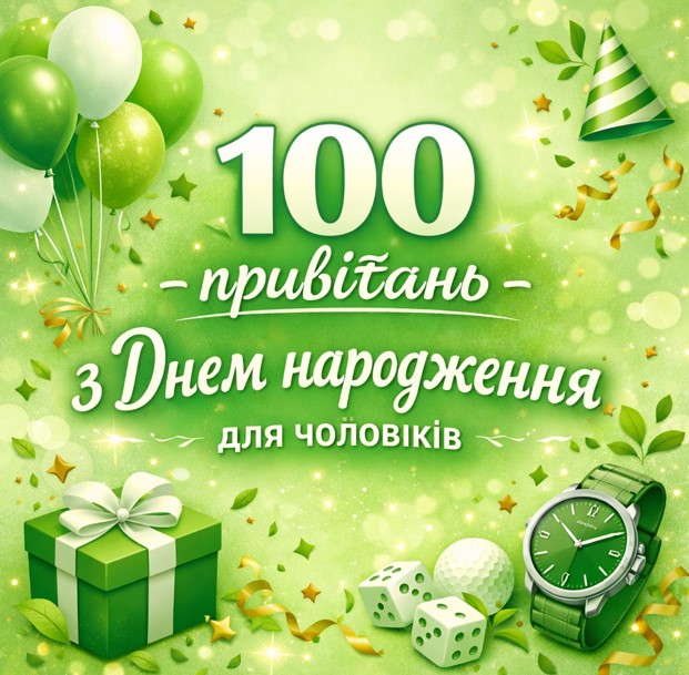 100 привітань з Днем народження для чоловіків