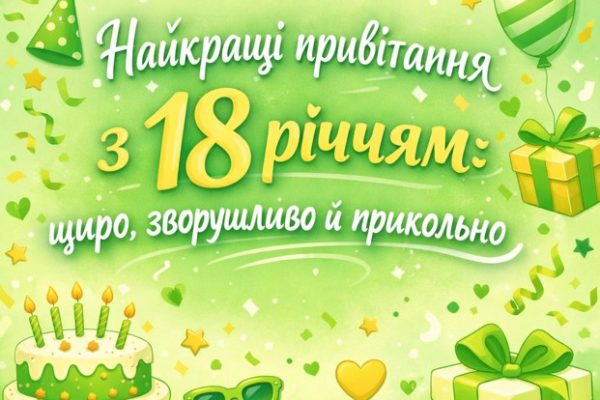 Найкращі привітання з 18 річчям: щиро, зворушливо й прикольно