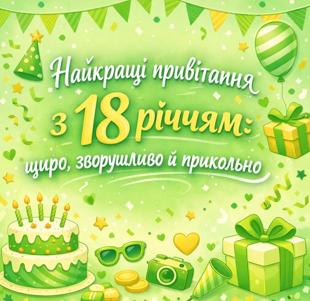 Найкращі привітання з 18 річчям: щиро, зворушливо й прикольно