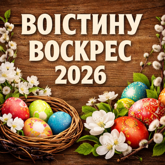 Воістину Воскрес 2026 листівка
