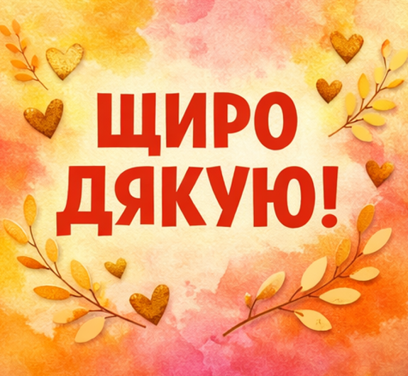 щиро дякую листівка