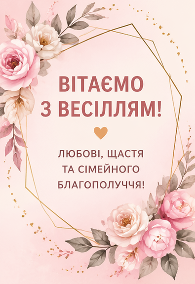 з весіллям листівка