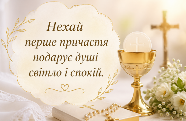 З першим причастям привітання картинка
