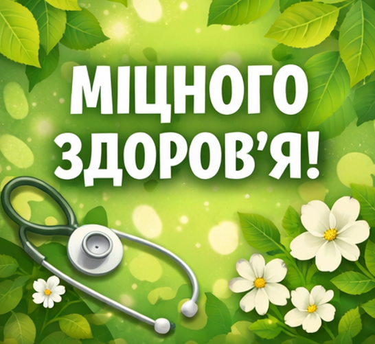 Листівка з побажанням міцного зроровья