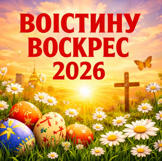 листівка Воістину Воскрес 2026