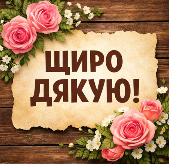 листівка щиро дякую українською