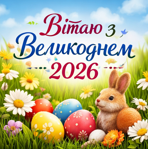вітаю з Великоднем 2026