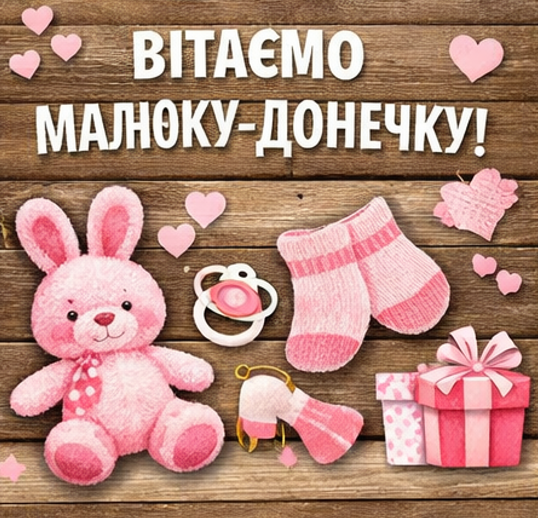 з народженням дівчинки відкритка