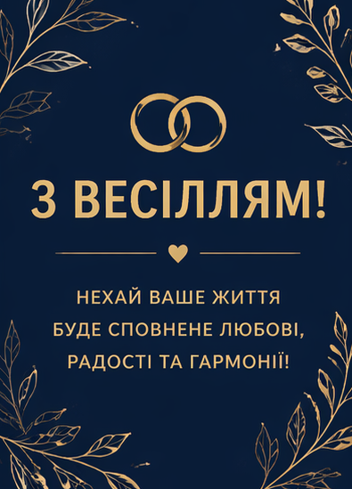 відкритка з весіллям