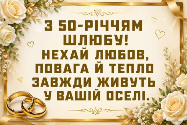 Привітання з золотим весіллям картинка