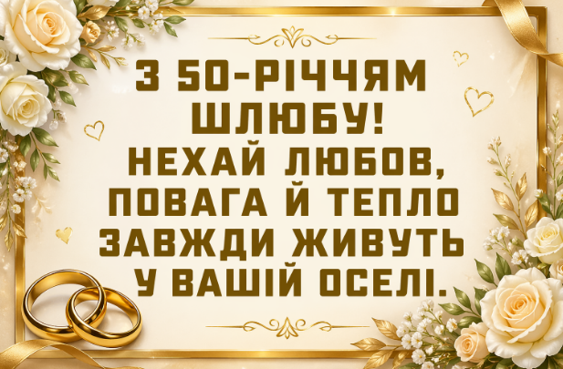 Привітання з золотим весіллям картинка