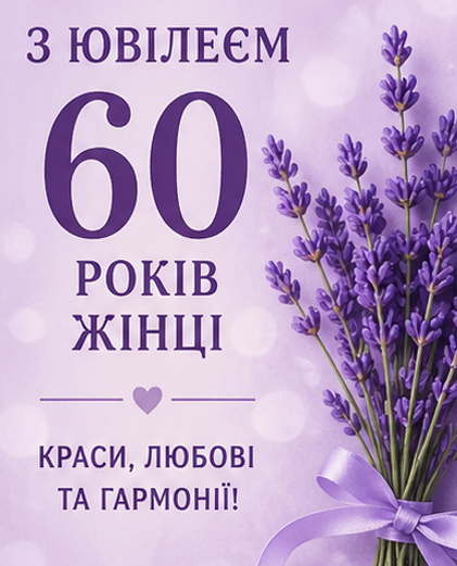 Листівка з ювілеєм 60 років жінці  3