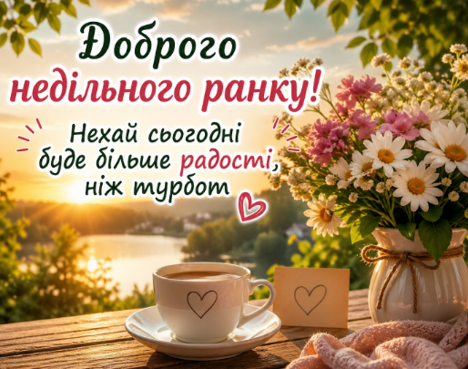 Привітання з недільним ранком картинка