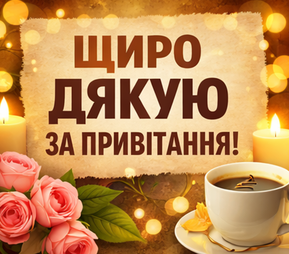 Картинка щиро дякую за привітання