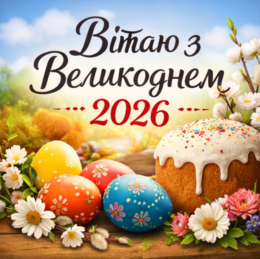 вітаю з великоднем 2026 українською