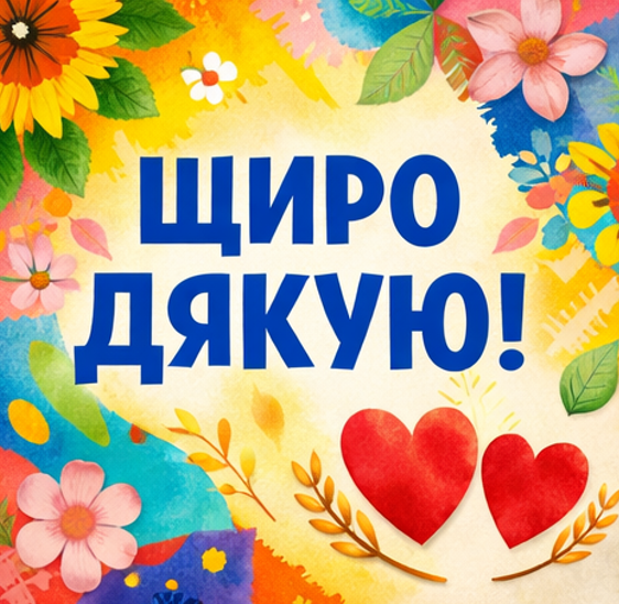 щиро дякую українською листівка