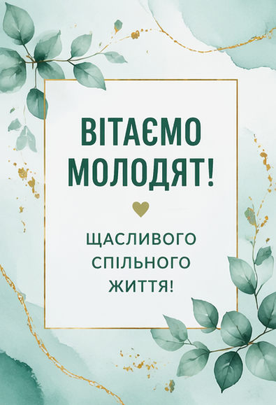 з весіллям відкритка