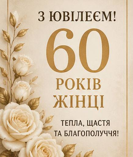 Листівка з ювілеєм 60 років жінці 4