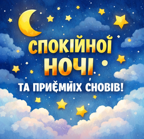Листівка з побажанням спокійної ночі