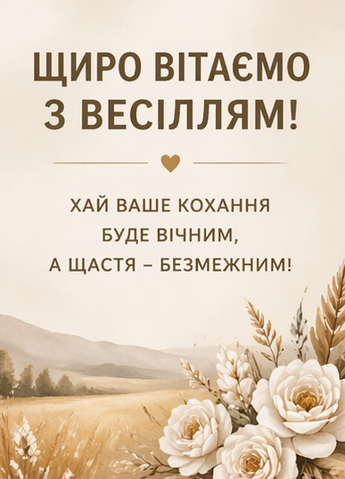 з весіллям откритка