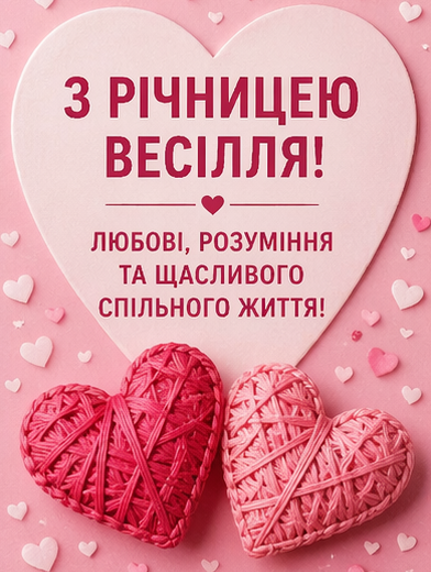 відкритка з річницею весілля