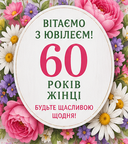 Листівка з ювілеєм 60 років жінці  5