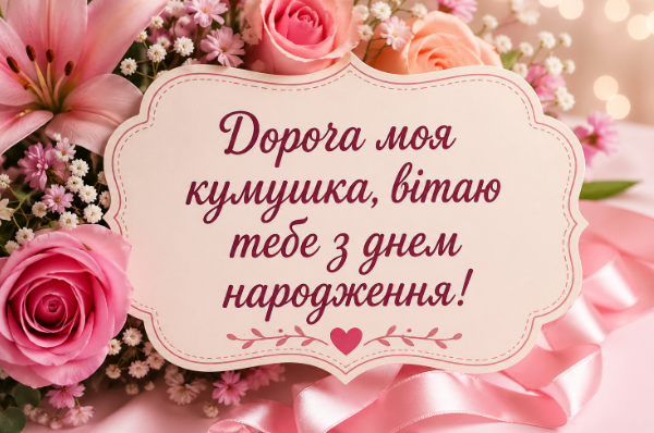 З днем народження, кумушка картинка