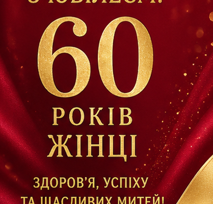 Листівки з ювілеєм 60 років жінці