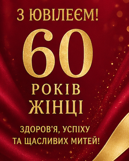 Листівки з ювілеєм 60 років жінці
