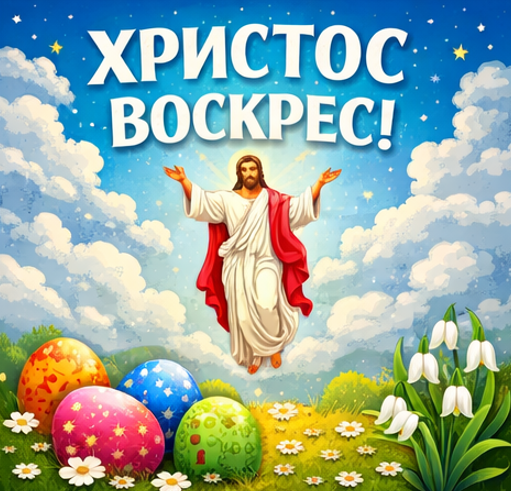 Христос Воскрес 2026 картинка