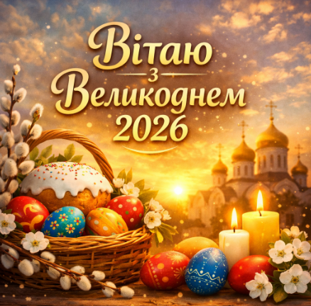 Вітаю з Великоднем 2026 картинка