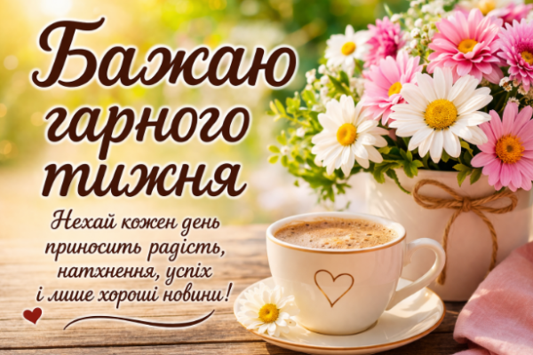 бажаю гарного тижня листівка
