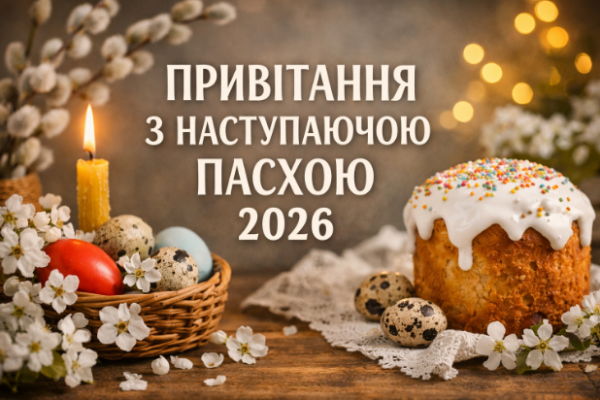 Привітання з наступаючою Пасхою 2026