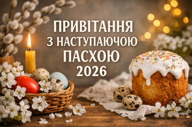 Привітання з наступаючою Пасхою 2026