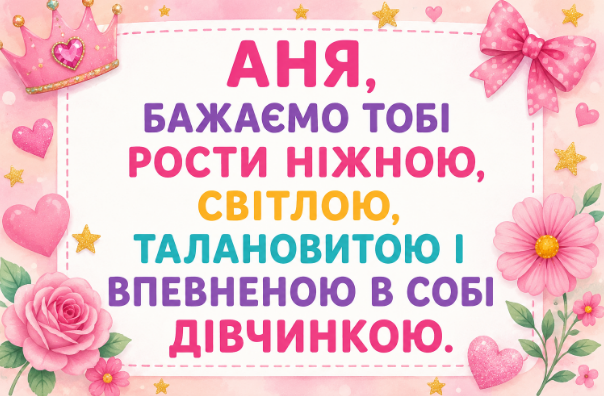 аня з днем народження дівчинці відкритка