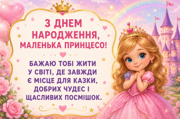 з днем народження маленьку дівчинку