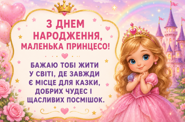 з днем народження маленьку дівчинку
