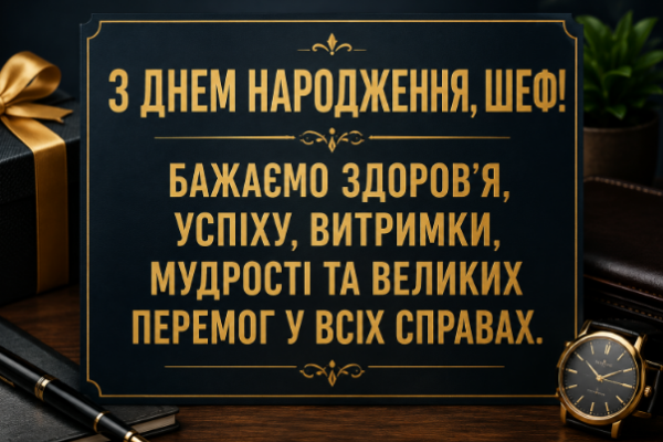 з днем народження шеф листівка