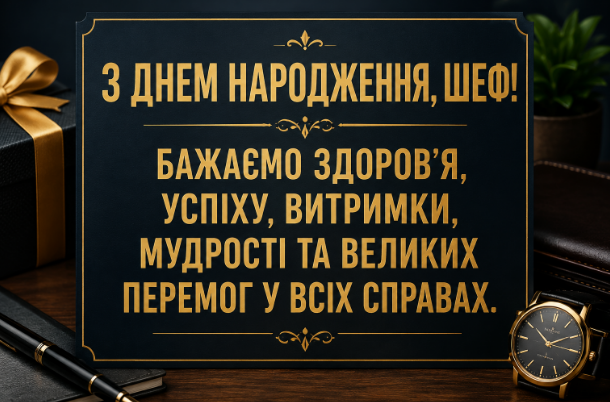 з днем народження шеф листівка