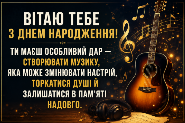 з днем народження музиканту відкритка